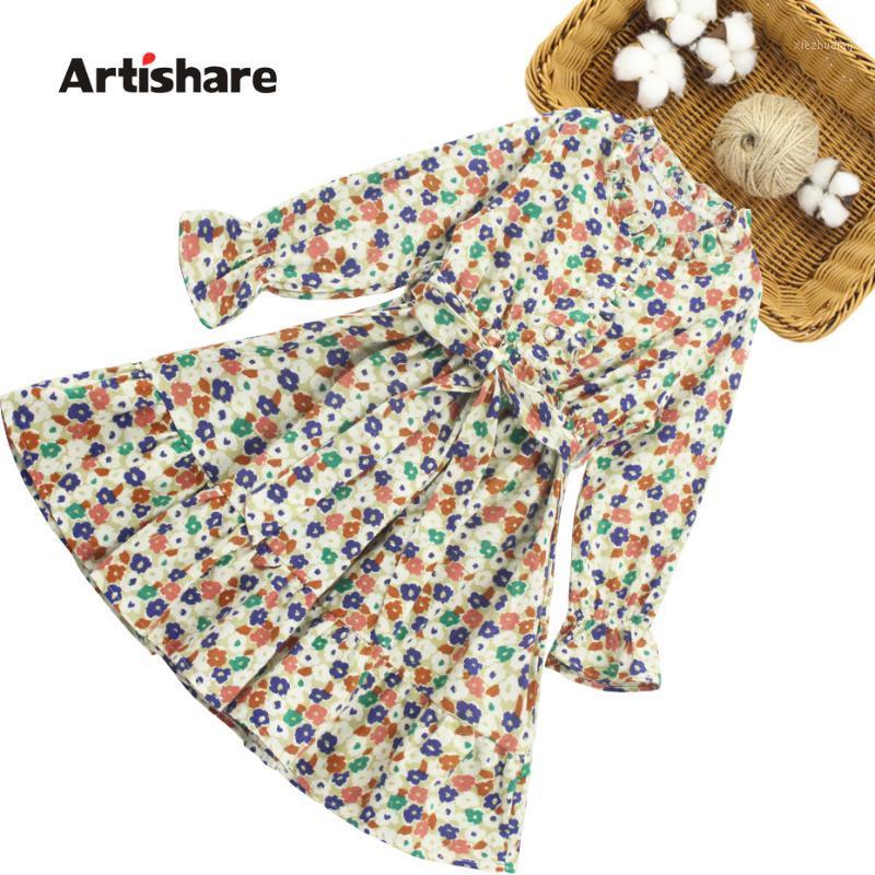 

Dress For Girls Floral Girls Dresses With Sashes Long Sleeve Dress Kids Teenage Kids Girl Costume 6 8 10 12 141, As picture