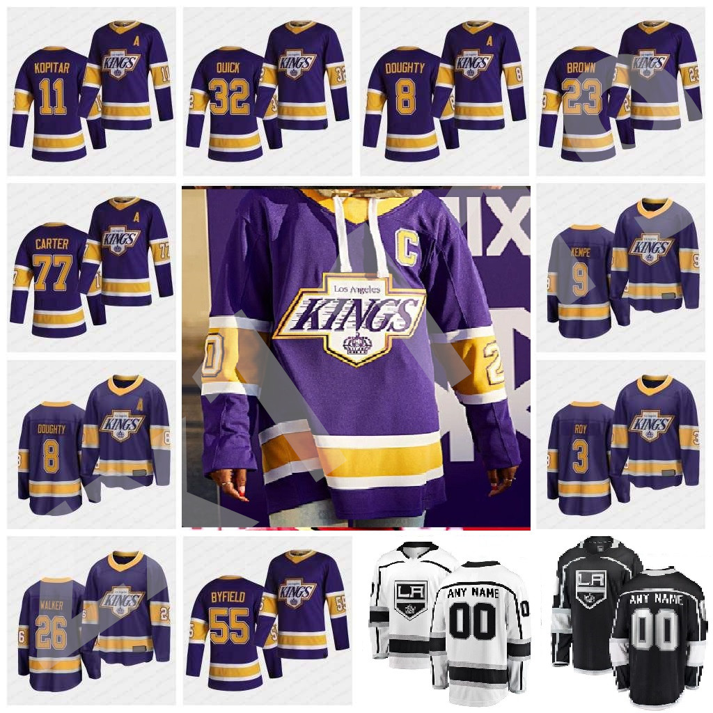 

Los Angeles Kings 2021 Reverse Retro Hockey Jerseys 11 Anze Kopitar Dustin Brown Jonathan Quick Drew Doughty Alex Iafallo Custom Stitched, As pic