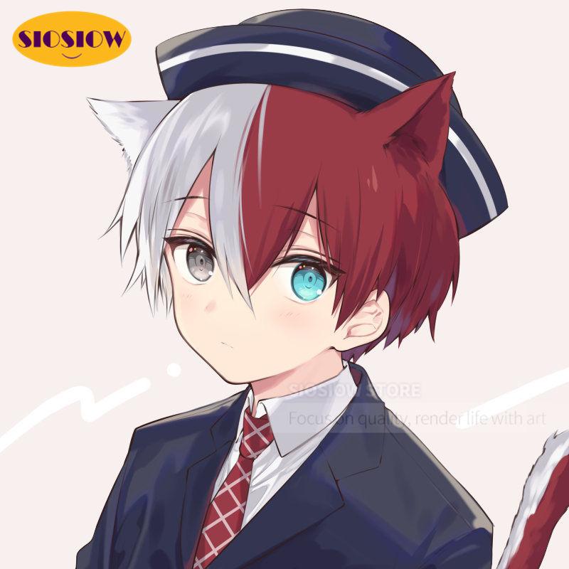 

5d Diy Anime Poster Diamond Mosaic Embroidery Todoroki Cat Ear 3d Daimond Painting Cross Stitch Full Round Cute Gifts For Girls