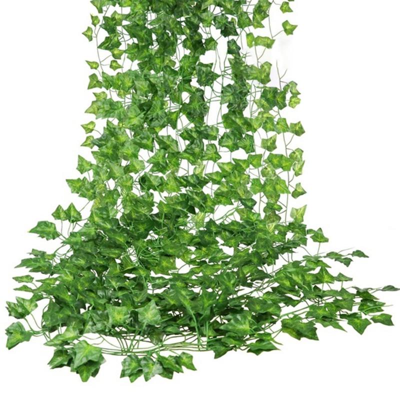 

12 Packs of Artificial Ivy Leaf Plant Vine Hanging Wreath Fake Bougainvillea Home Garden Office Wall Decoration Green