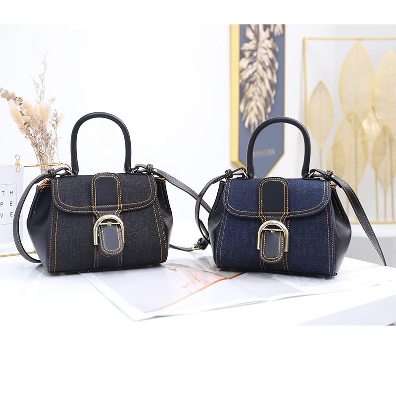 

Small Denim Handbag for Women 2021 Spring New Trend Top Handle Flap Bag Crossbody Shoulder Purses Female Dropshipping, Black
