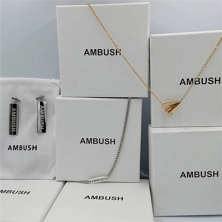 

2021 New Ambush 59cm Titanium Alloy Solid Paper Airplane Necklace Men Women Accessories 2t16