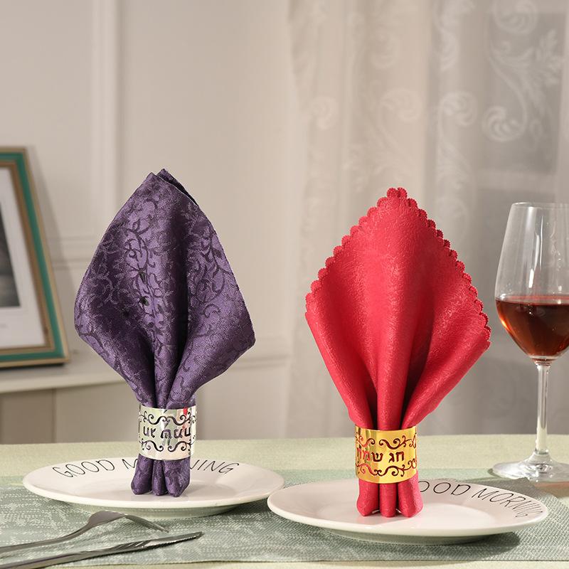 

12PCS metal hollow napkin ring gold and silver napkin ring tabletop decoration holder for western wedding banquet parties