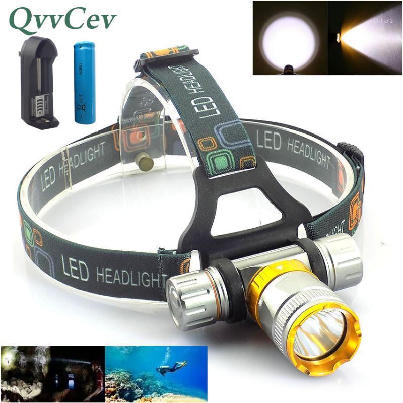 

Underwater Diving T6 Led Headlamp High Powerful Frontal Head Waterproof Torch Lamp Lantern Light 18650 Battery White1