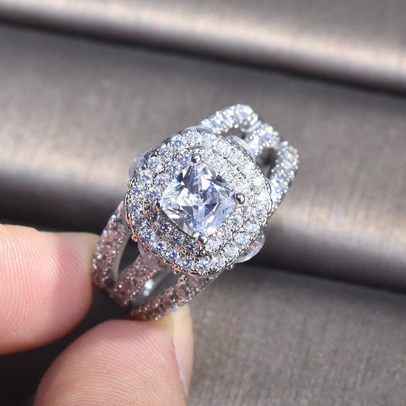 

1.5 s Diamond with Cushion Zirconia Ring for Women Fine Silver 925 Jewelry Anillos Mujer Bizuteria Gemstone Diamond Rings