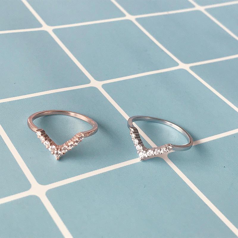 

Starland New Design Style 100% 925 Sterling Silver zircon triangle Rings for Women Rose Gold Party Ring Fine Jewelry