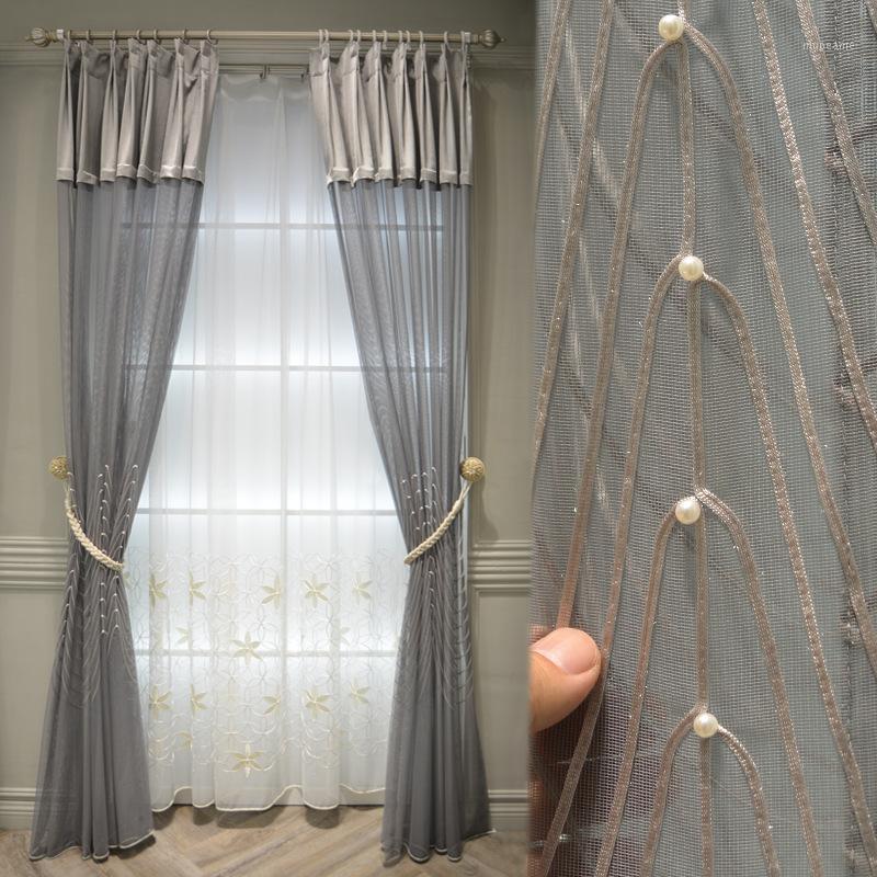 

Custom New Curtains Light Atmosphere Screens Curtains for Living Room Bedroom Study Partition Beaded1, Outer tuell