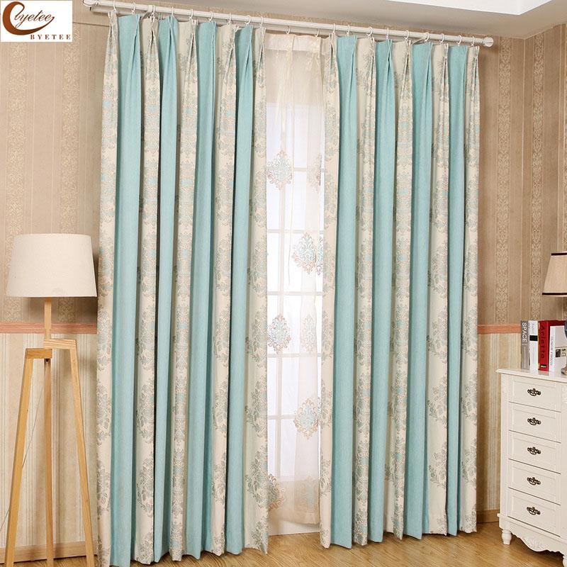 

byetee] Modern pastoral cashmere chenille jacquard curtain for Living room Bedroom Study room Balcony window Door Fabric Draps, Tulle