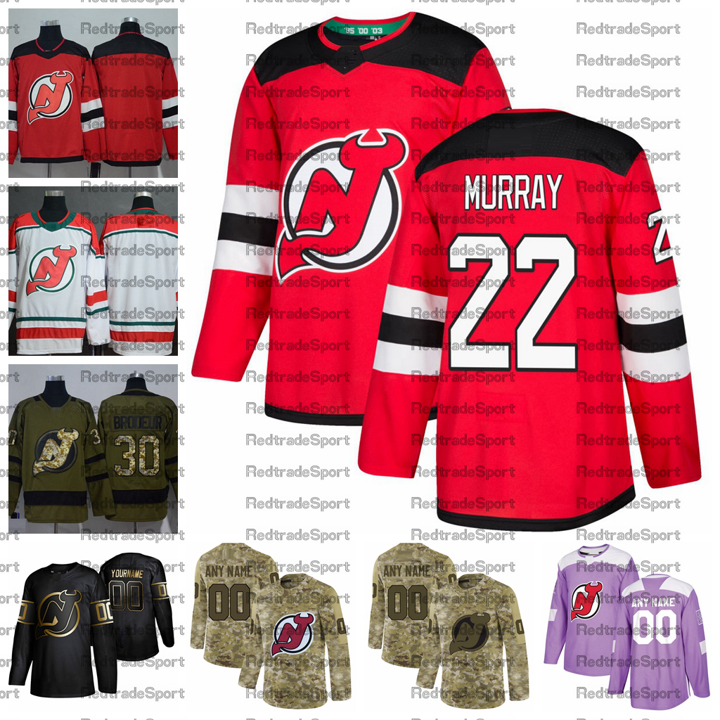 

2021 Customize #22 Ryan Murray New Jersey Devils Jerseys Golden Edition Camo Veterans Day Fights Cancer Custom Stitched Hockey Jerseys, Orange
