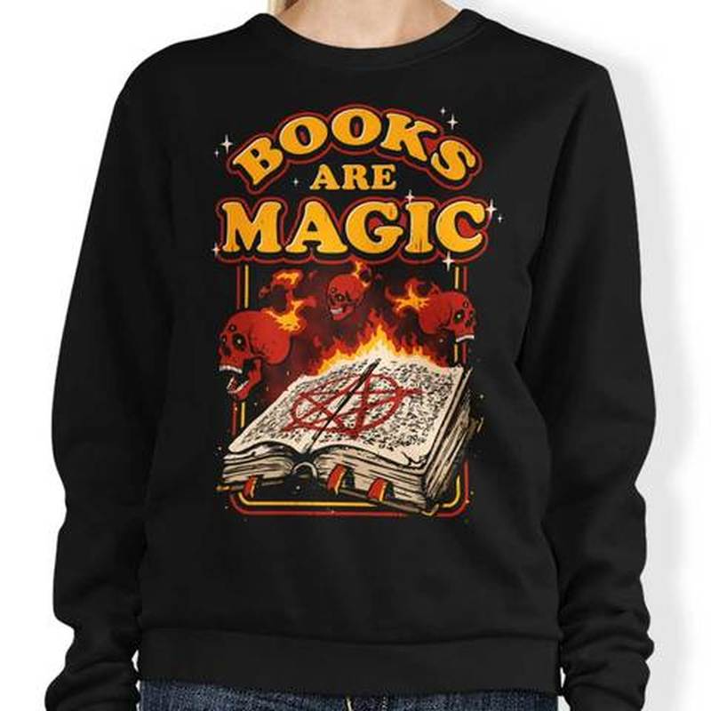 

Fire book pattern men's hoodless sweater 3D printing visual impact top punk gothic round neck high-quality hoodless sweater, Black