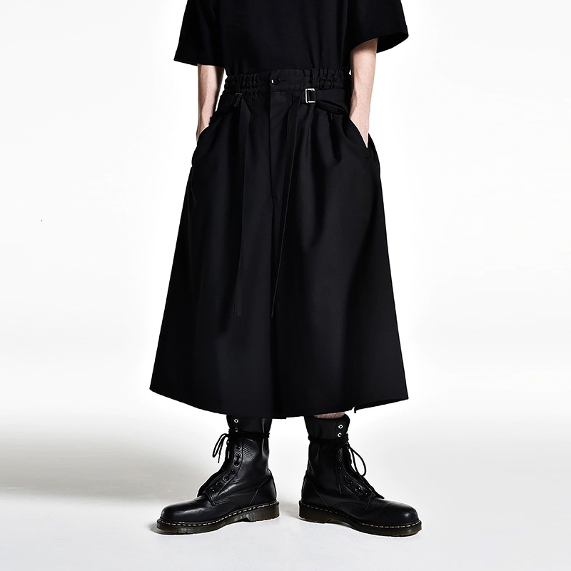

2021 New -6xl!! Men' Casual Pants, Wide-leg Pants Slacks, Double Culottes Dark Samurai. BIL5, Black