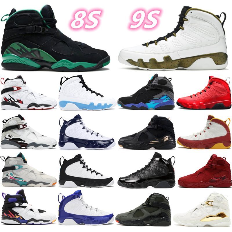 

2022 Top Quality 8 8s Retro Basketball Shoes 9 9s Men Women Racer University Blue Gold Alternate South Beach Aqua Los Angeles Valentines Day