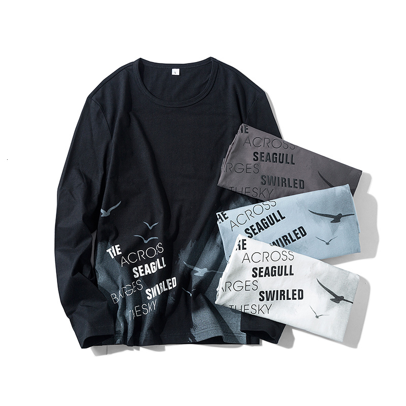 

2021 o Neck T-shirts Animal Printed Letter Men Top Tees Clothing Autumn Casual White Mens Tshirts Oversized New Size xxxl T8cf, Black