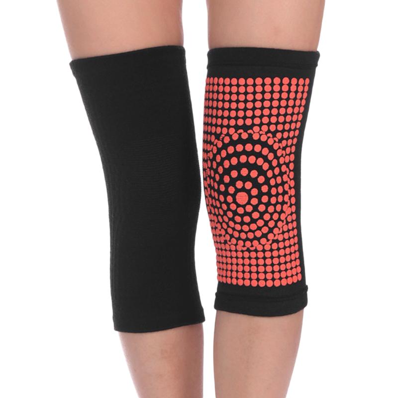 

1 Pair Unisex Winter Warm Knee Brace Pads Self Heating Knee Sleeve Thermal Leg Warmer Sports Protector, Black