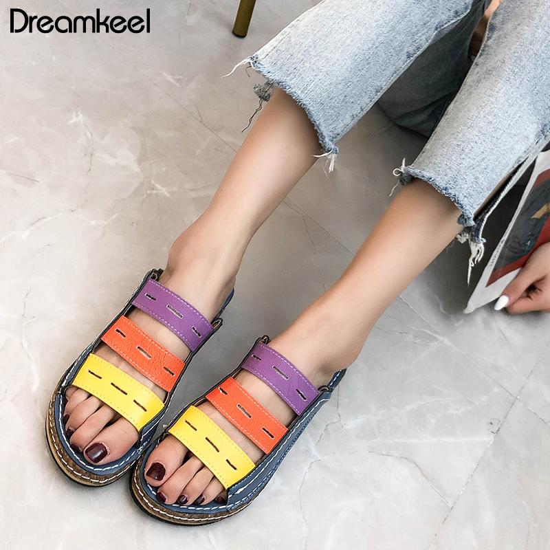 

New Women Sandals Shoes Women Platforms Non-slip Casual Walking Sandals Flip Flops Flats Shoes Mujer Plus Size Y, Brown