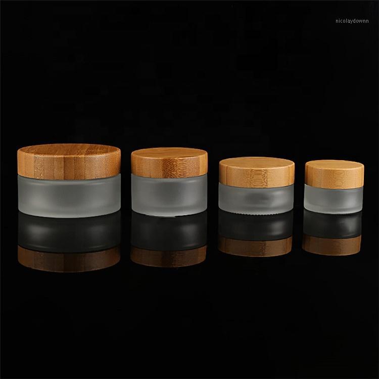 

30g Frosty Cosmetic Glass Jar with Bamboo Lid1