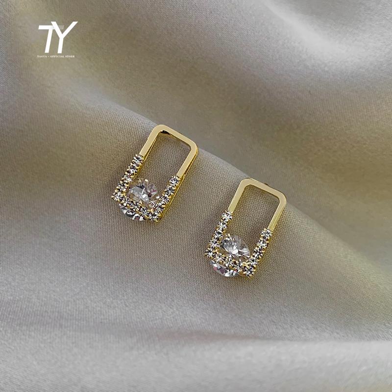 

2020 new classic rectangular Zircon dangle Earrings Fashion luxury jewelry sexy women party with earrings unusual girl
