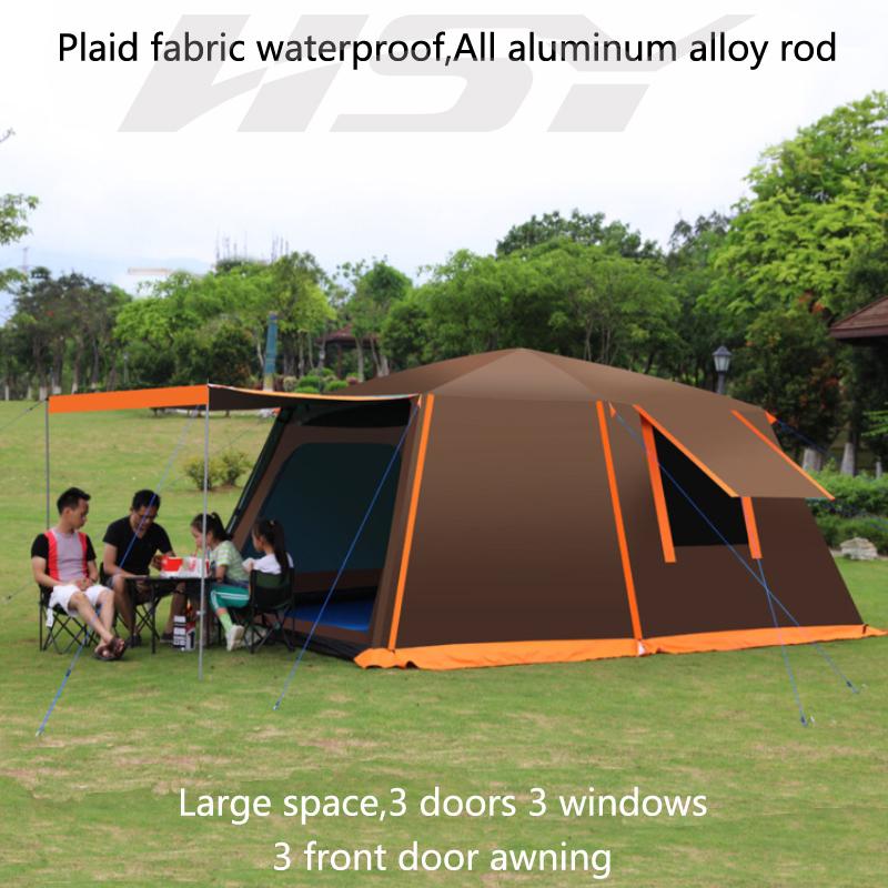 

Outdoor 8-10 person beach camping automatic tent anti/proof /rain UV/waterproof 2rooms 1 hall family waterproof tent in L size
