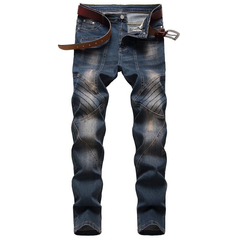 

Denim torn bike hole straight jeans oversize 38 40 42 2020 Autumn hip hop punk rock streetwear trouers, 929