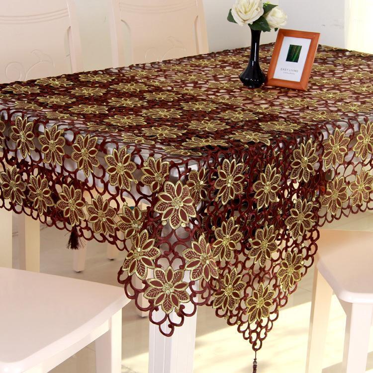 

Round Tablecloth For Table Wedding Crochet Coffee Color Rectangle Table Runner Embroidery Cloth Christmas 2221660001, Chocolate