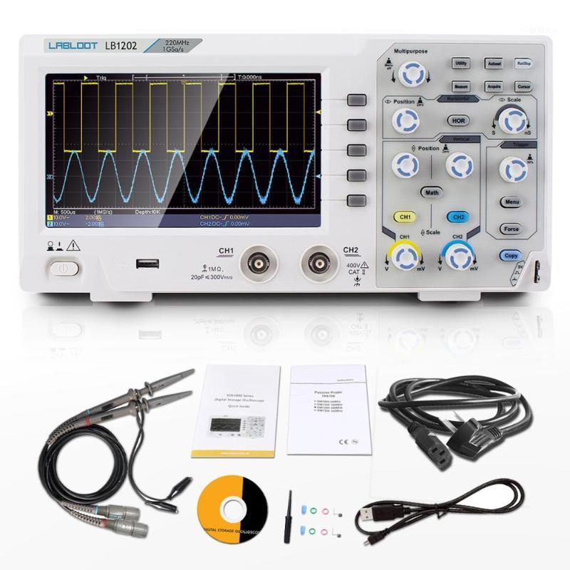 

LABLOOT LB1202 Digital Storage Oscilloscope, 2 Channels 220Mhz Bandwidth 7'' Handheld LCD Display Portable USB Oscilloscopes1