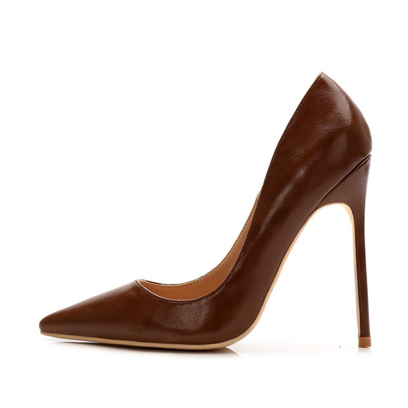 

of Free Shipping Fashion Women Brown Leather Pumps Toe Pointy Size33-43 8-12 Cm Stiletto High Heels Gbzt, 33