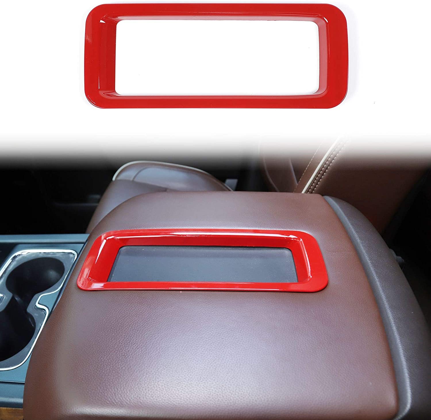 

Armrest Storage Box Decorative Trim ABS Red 1pc For Chevrolet Silverado GMC Sierra 2014-2018 Interior Accessories