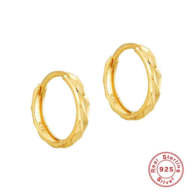 

CANNER Gold Color None Zircon 925 Sterling Silver Hoop Earrings For Women Piercing Earring Earings Female Jewelry Pendientes