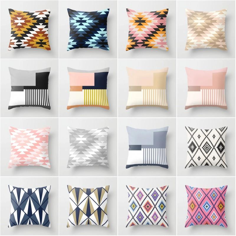 

XUNYU Geometric Decorative Pillows Cushion Cover 45x45 Pillowcase Home Decor Sofa Pillow Cases YL024, 10