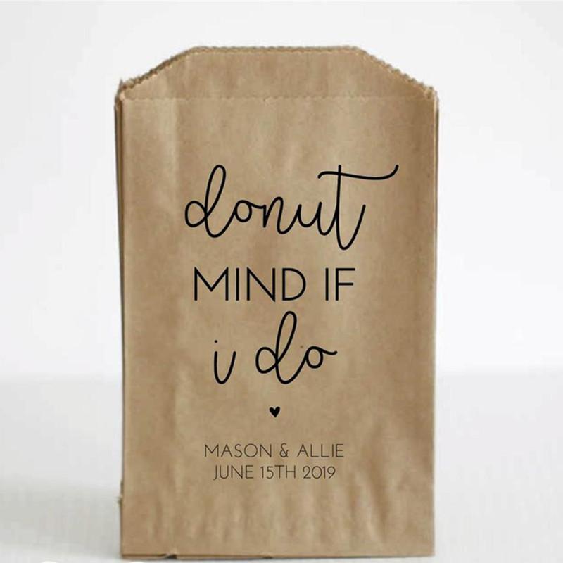 

Custom Doughnut Bag, Donut Favor Bag, Wedding Favor Donut Mind If I Do, Shower Treat Bridal Shower