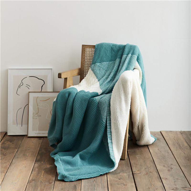 

Soft Warm Winter Lamb cashmere Blanket sofa blanket Square Flannel On the Bed Thickness Throw