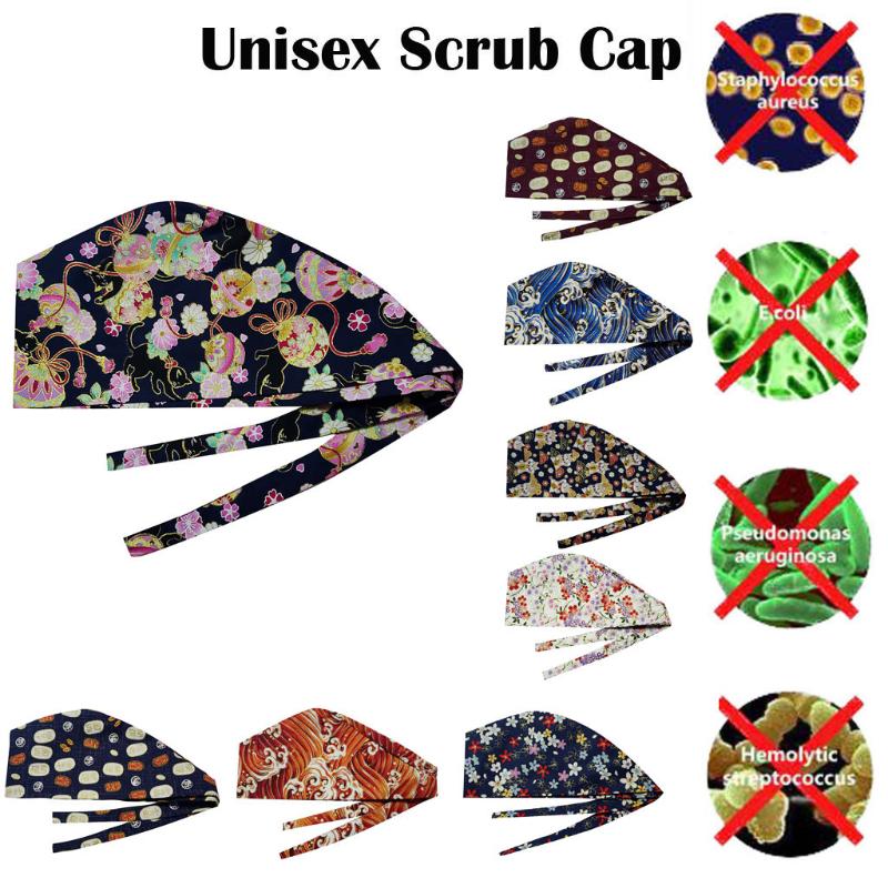 

Gorro Enfermera Fashion Print Operating Room Work Hat Casual Unisex Scrubs Cap Beautician Gourd hat Calot De Chirurgie 5*, Blue;gray