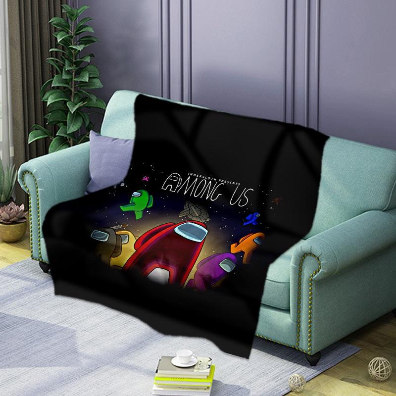 

8 styles Print Blanket Among Us Fleece Blanket Microfibe Carpet Game Figure Cartoon Printed Fleece Wearable Bedspread Bedding Sofa Gift