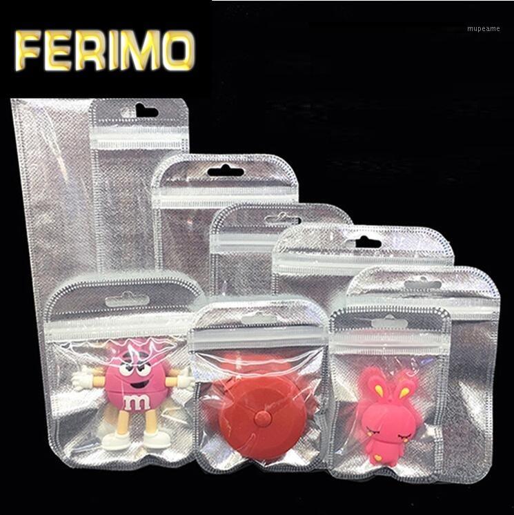 

32 sizes Silver Clear Self Seal Zipper Plastic Retail Poly Bag Reclosable plastic packaging bag Storage 100pcs/lot1