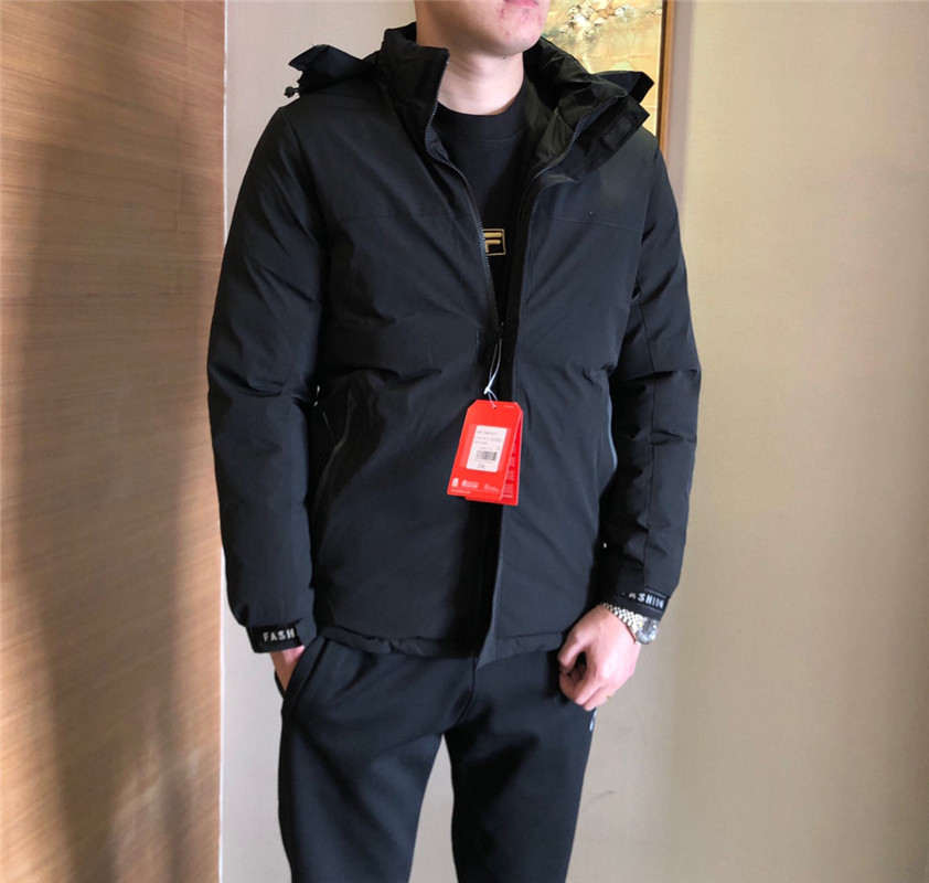 Men's double-sided North down padded jacket lightweight and warm detachable hood stitching design three-dimensional cutting