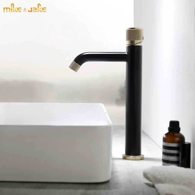 

Deck mounted gold black stand basin faucet brass bathroom faucet single handle water tap gold brush sink tall tap cold hot