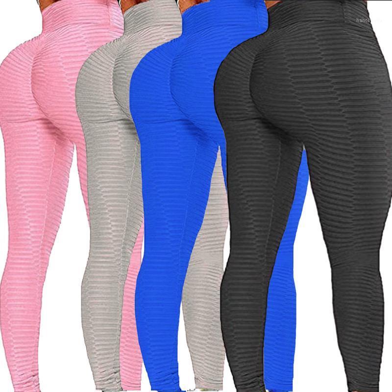 

2021 Sexy Yoga Pants Fitness Sports Leggings Women Textured Leggins Push up Running Trousers High Waist Yoga Tight Sports Pants1, Black