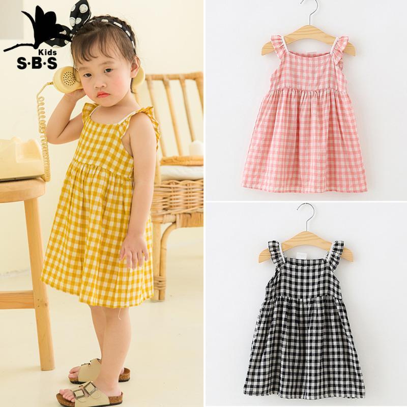 

Girls Plaid Dress 2020 Summer Hot Sale Children Pure Cotton Princess Dress Fashion Casual Design Kids Clothes girl1, Dd6004-pink