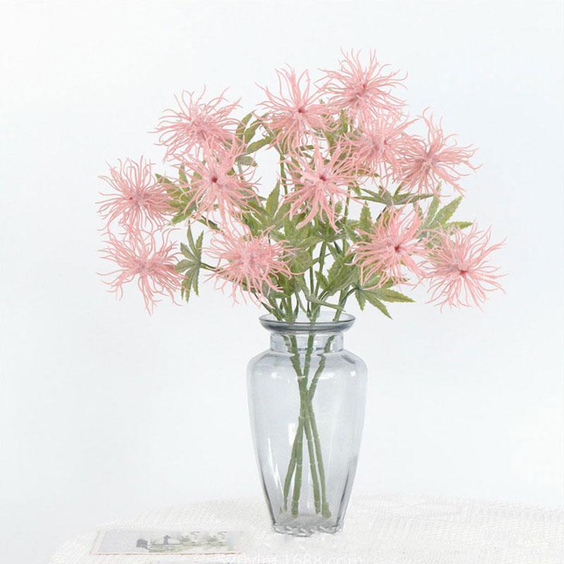 

2pcs/set new peculiar 3 Heads flower decor artificial glitch plant Simulated sea urchin fake flower for home party garden decors1, 02