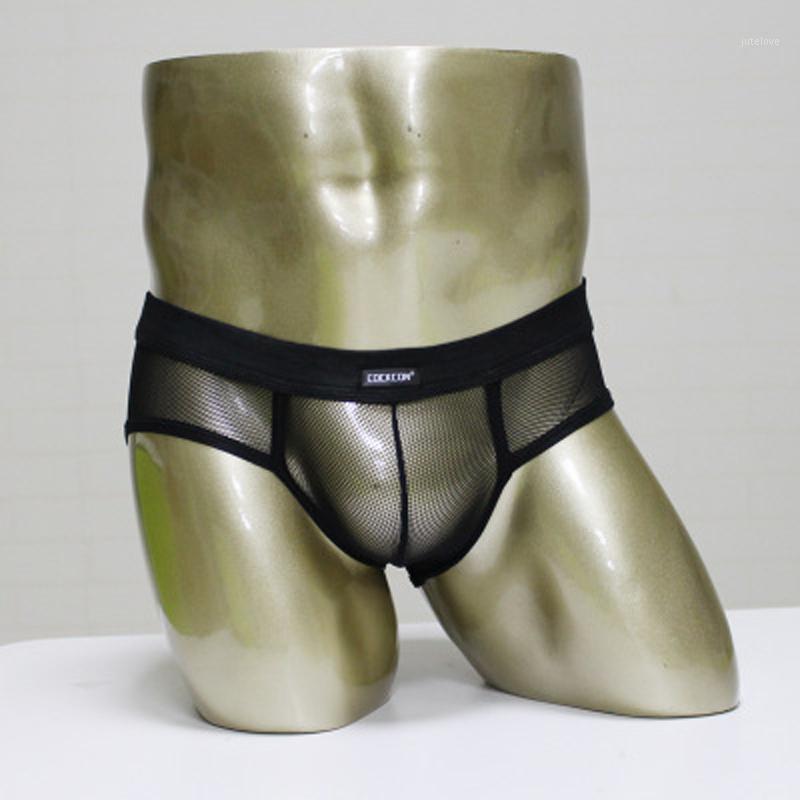 

Underpants Cockcon Sexy Underwear Men Nylon Mesh Mens Briefs Transparent Erotic Panties Gay Man Slips Low Waist Male Pouch XXL1, Black
