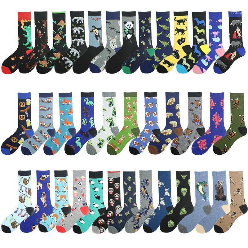 

Creative Fashion Hip Hop Personality Men Socks Cartoon Animal Funny Socks High Quality Breathable Skateboard Happy1, 41