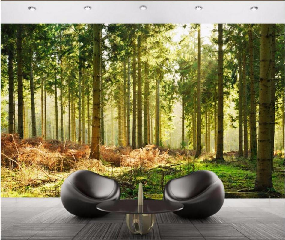 

3d room wallpaper custom mural Nature Forest tree background wall Living room photo wallpaper for walls 3 d wall murals, As pic
