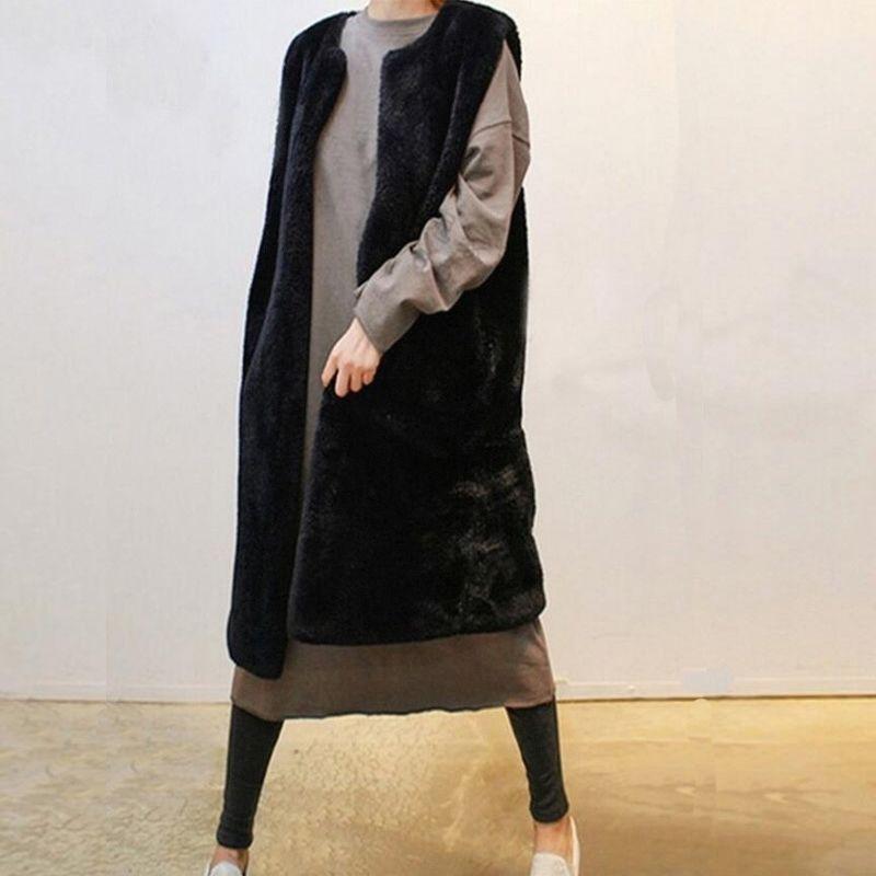

Women Vest Fur Coats Jackets Long Fur Coats, White