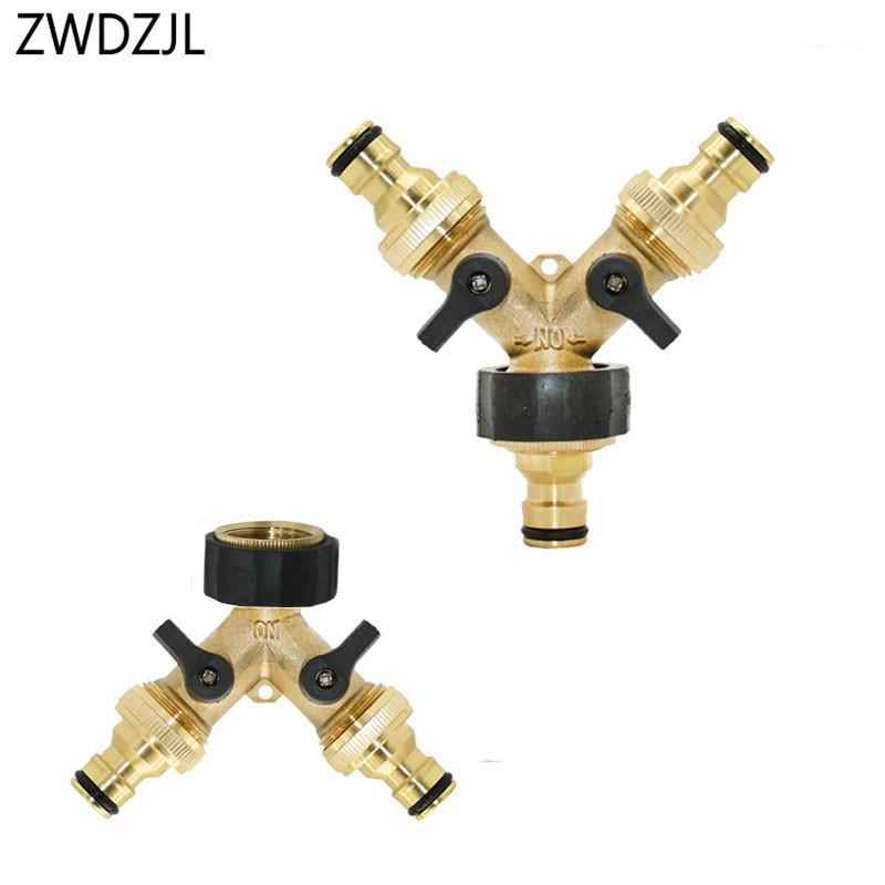 

Brass Female 3/4" 2 way tap water splitter 5/8" garden tap Y Quick connector Irrigation valve Hose Pipe adapter 1pcs1