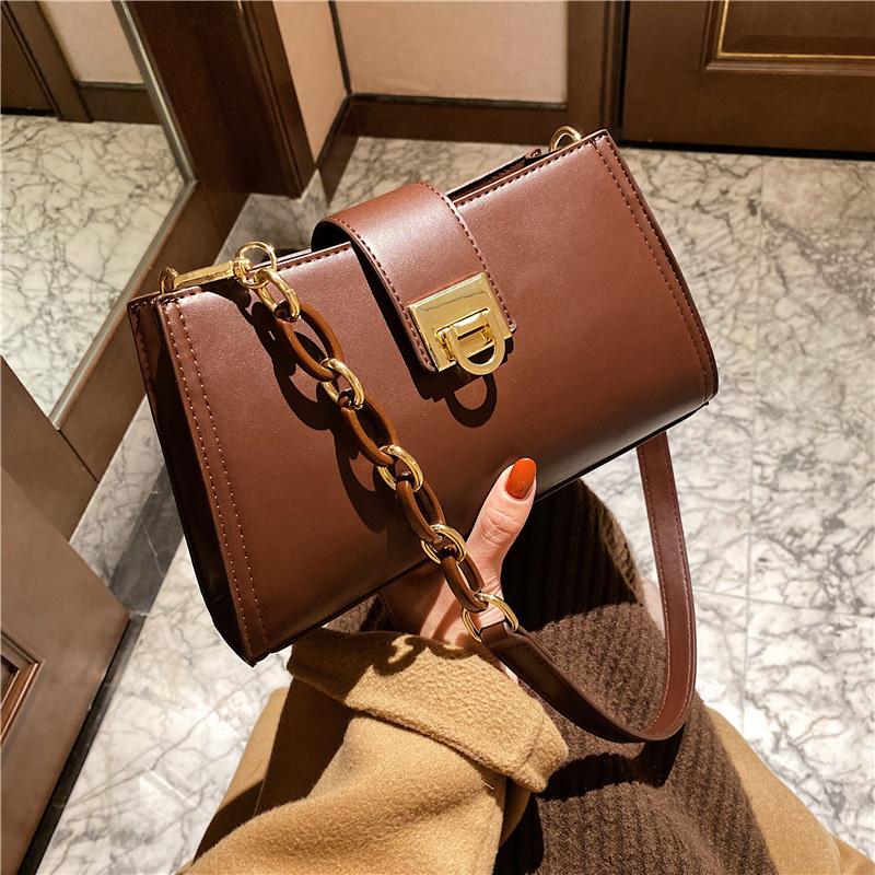 

Fashion PU Leather Shoulder Crossbody Bags For Women Solid Color Simply Style Female Hot Handbags 2021 Designer, Black