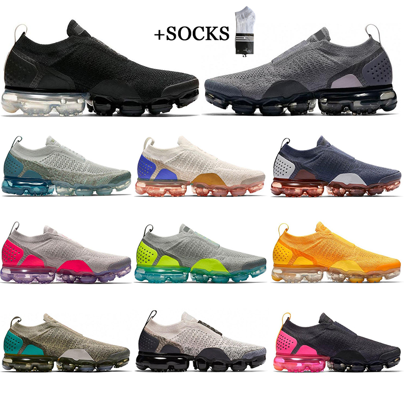 

2021 Chaussures Moc Laceless 2.0 Running Shoes Triple Black Mens Women Sneakers White Trainer Zapatos sports sneaker, 9 gunsmoke 40-45