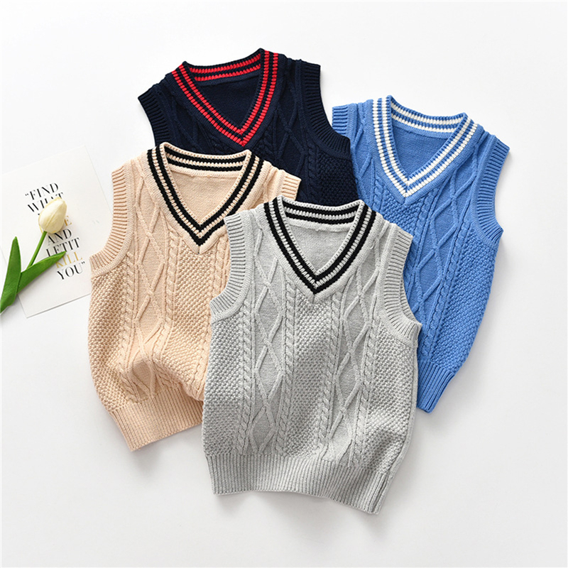 Garçons Câble Gilet Tank Top Pullover Sans Manche Tricot Motif DK 24-32/" 3-12y 120