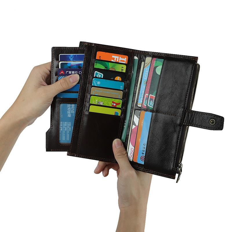 

Zipper Women Card Wallet Ladies Long Money Bags Simple Style Coin Purse Leather Thin Card Holder Solid Multiple Slot AE50CB, Black