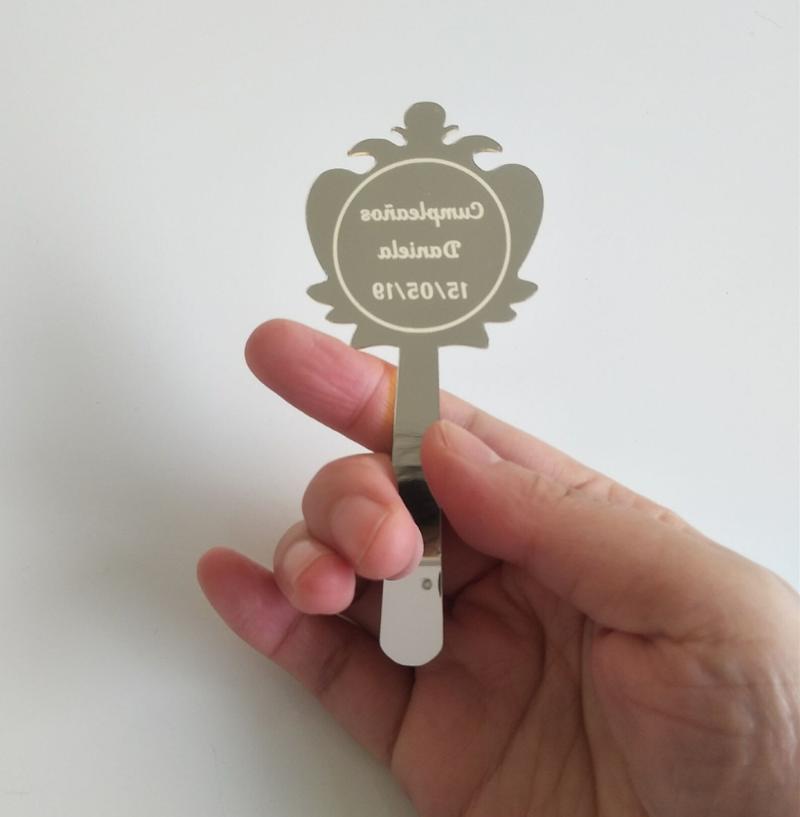 

Custom Handheld Acrylic Mirror Tag Personalized Baby Shower or Birthday Party Decor Favors