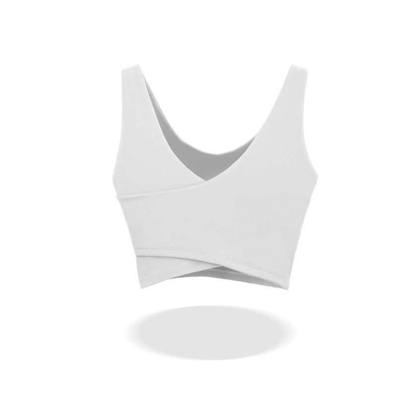 

High Intensity Running Shockproof Sports Bra Fashion Back Gathered Yoga Vest Seamless Crop Tops Absorb Sweat Training Padded, Black